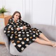 thumbnail image 5 of Oversized Wearable Blanket Hoodie,Halloween Ghosts Pumpkins and Spider Webs Sherpa Blanket Hoodie with Super Pockets,Super Warm Fuzzy Pullover for Women & Men, 5 of 6