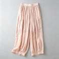 thumbnail image 5 of SAWOBUUN Women Embroidered Lantern Pants High Waist Elastic Wide Leg Trousers Loose Fit Casual Summer Pants, 5 of 5