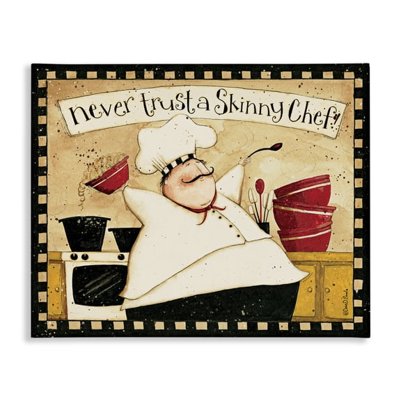 Stupell Industries Cottage Never Trust a Skinny Chef Canvas Art, 20 x 16, by Dan DiPaolo