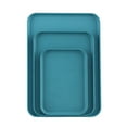 thumbnail image 2 of Seasonal Savings, Rectangular Tray Sets, 3 Medium Large Small Plates, Tea Cup Snack Serving, Household, Kitchenware, Multi-Size, Dishwasher Safe Up to 60% OFF | Plastic, Blue, Akmoler, 2 of 8