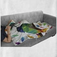 thumbnail image 5 of Polygonal Soft Flannel Fleece Throw Blanket, Low Poly Colorful Hummingbirds on a Branch with Falling Leaves Graphical, Cozy Plush for Indoor and Outdoor Use, 50" x 60", Multicolor, by Ambesonne, 5 of 5