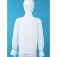 thumbnail image 5 of Manyakai Kids Girls Ruffle Lace Cuffs Long Sleeve Stand-Up Collar Princess Shirt Vintage Victorian White 6, 5 of 7
