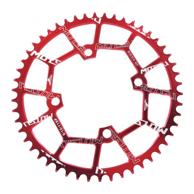 Langgg Plateau de Vélo 104BCD Roue Dentée Vélo Anneau de Chaîne Rond Pignons de Vélo Guide-Chaîne Pièces Rouge 50T