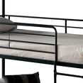 thumbnail image 3 of Benjara 3 Tier Industrial Style Twin Size Bunk Bed with 2 Ladders, Black, 3 of 5
