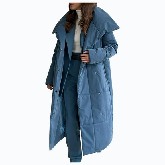 Women's Long Down Coat Winter Oversized Casual Warmth Stand Collar Windproof Heavy Duty Insulated Outerwear for Cold Weather