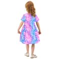 thumbnail image 6 of joogoo Abstract Watercolor Tie Dye-a2 Girls' Short Sleeve Dress Kids Dresses 4T, 6 of 8