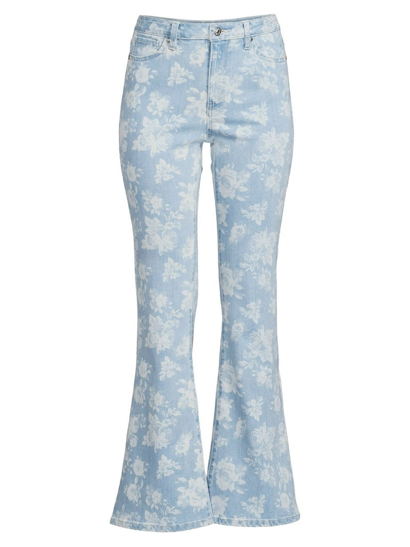 ★MARDI MERCREDI★FLARE JEANS FLORAL★大人気★ Madden NYC Juniors' Super High Rise Flare Jeans - Walmart.com