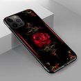 thumbnail image 2 of Compatible with iPhone 13 Mini Case,Pattern Design Hard PC Back Cover Non-Slip Soft TPU Protective Case for iPhone 13 Mini for Women 5.4inch-Spiritual Rose, 2 of 5