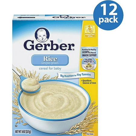 Gerber Single-Grain Rice Cereal for Baby, 8 oz, (Pack of 12) - Walmart.com