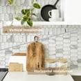 thumbnail image 5 of Long Hexagon Peel and Stick Backsplash Tile - 10 Sheets Stick on Backsplash for Kitchen and Bathroom 12.4 x 12 Inch Glossy Carrara White PVC Self Adhesive Mosaic Wall Tiles, 5 of 5