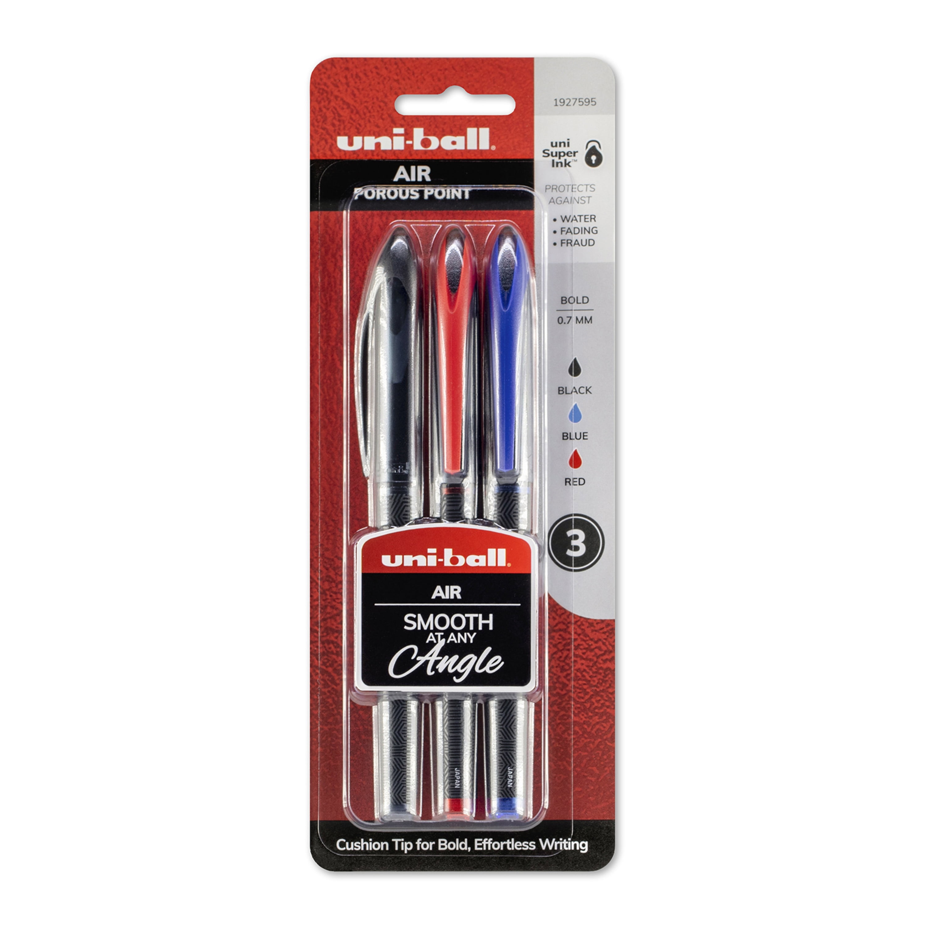 2 Black UniBall AIR MICRO 0.5mm Rollerball Pen,Set of 6 Pens 2 Blue 2 Red 
