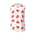 thumbnail image 6 of Yiaed Hand Drawn Strawberry Print Men's Singlet Vests Summer Running Muscle Tank Tops Gym Undershirt Round Neck Sleeveless for man, 6 of 8