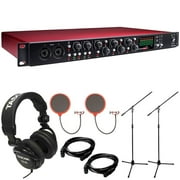 Focusrite OctoPre Scarlett 8-Channel Mic Pre Expansion with 8 ADAT Inputs/8 Analog Outputs + 2x Tripod Mic Stand w/ Boom Arm + Tascam Closed-Back Pro Headphones + 2x Universal Pop Filter + More