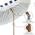 thumbnail image 6 of AMMSUN 7ft Patio Umbrella with Fringe Tassel Outdoor UPF50+ Shade Tilt Shelter,Navy Stripes, 6 of 8