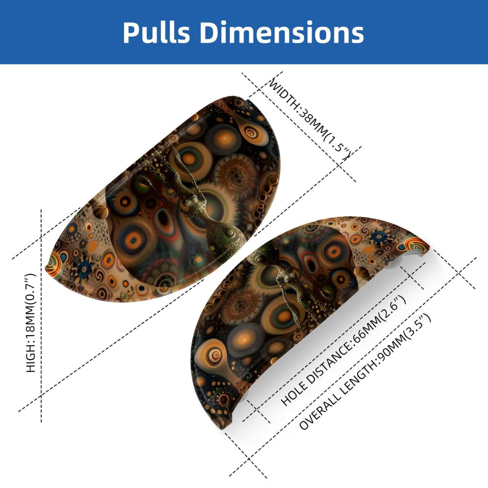 PhooArto 6 Pcs Cup Drawer Pulls, Alien Standing Colors Floral Shell Shape Handles Cabinet Knobs for Dresser Cupboard Closet Wardrobe with Screws