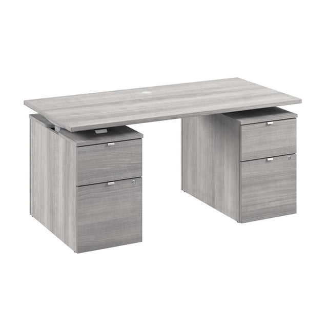 Scranton & Co Engineered Wood 60W Standing Desk with Drawers in Platinum Gray