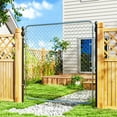 thumbnail image 2 of Outsunny Chain Link Fence Gate, Galvanized Steel Garden Gate, Silver, 2 of 10