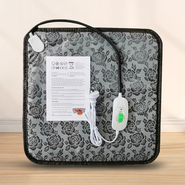 Almohadilla Térmica Para Mascotas Almohadilla térmica eléctrica, manta calefactora, suministros para perros y gatos (peonía gris 45*45cm)