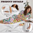 thumbnail image 6 of DISNIMO Flower Printed Women's Sleepwear Soft 2 Piece Pjs Set Short Sleeve Tops and Capri Pant Pajama for Home, M, 6 of 7