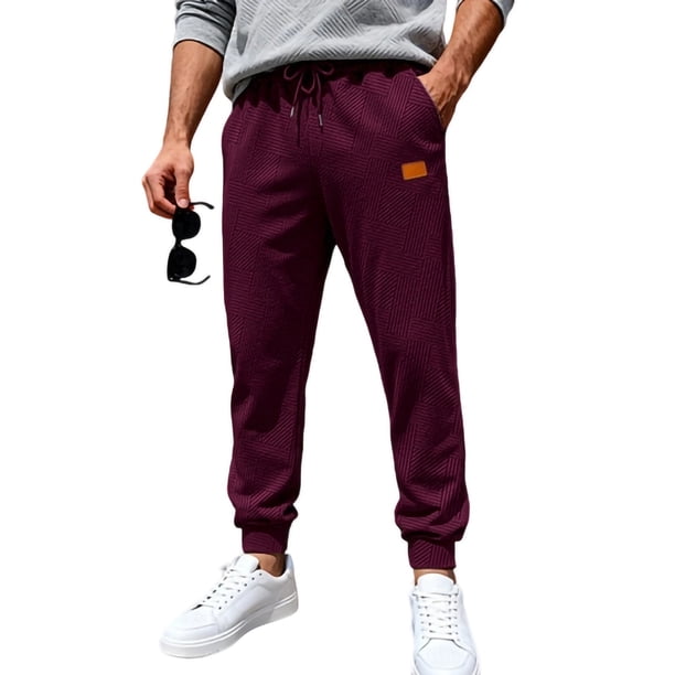 Ceisia Men Solid Color Corduroy Straight Leg Pants Elastic Waist Drawstring Gift Casual Trousers