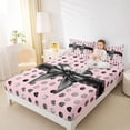 thumbnail image 3 of Erosebridal Vintage Graffiti Bowknot Full Size Sheets,Geometric Circle Print Bed Sheets For Kids Girls 4 Pieces, 3 of 6