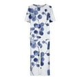 thumbnail image 5 of Summer Saving Wycnly Lounge Sets for Women Fashion Floral Print 2 Piece Outfits Homewear Crewneck Short Sleeve Top and Capris Sleepwear Pajamas Sets under $5, 5 of 7
