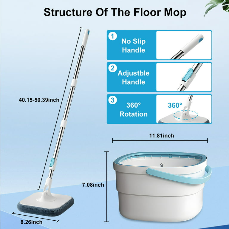 Mop Water Separation 360 cleaning With Bucket Microfiber Lazy No Hand- Washing Floor Floating Mop Household Cleaning Tools