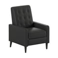 thumbnail image 2 of BizChair Mid-Century Modern LeatherSoft Upholstered Button Tufted Pushback Recliner in Black for Residential & Commercial Use, 2 of 12