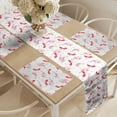thumbnail image 2 of Ambesonne Fashion Table Runner & Placemats, Fashion High Heels Flowers, Placemat 4 pcs + Runner 14"x72", Red White, 2 of 2