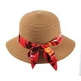 thumbnail image 1 of Lady Beach Sun Hat with Tropical Print Bands in Sunset Red, 1 of 1