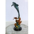 thumbnail image 4 of Nifao Bronze Dolphin and Turtle Statue Ocean Reef Art Décor – Home Decor Sculpture, 8"L x 13"W x 25"H, 4 of 20