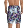 thumbnail image 3 of Kdxio Purple Marble Texture Print Mens Sleep Shorts Bottoms Soft Comfy Pajama Wear Pants with Drawstring Pockets, 3 of 7