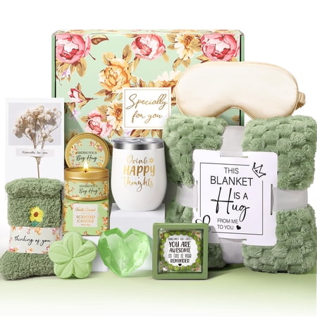 Gift Baskets for Women Unique Birthday Gifts for Women Best Friend Birthday Gifts Self Care Gift Get Well Soon Basket Cherry Blossom Relaxing Care Package for Mom Her BFF Sister Wife Girlfriend