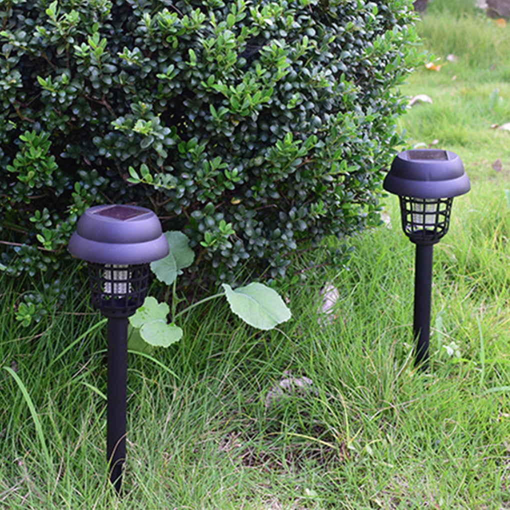 2LED Garden Lawn Solar Power Mosquito Killer Light Insect Pest Bug Zapper Lamp 