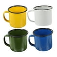 thumbnail image 6 of MLINS 4pcs Enamel Camping Mugs Small Coffee Mugs Cups Portable Vintage Tea Cups Campfire Camping Mugs Bulk with Handle for Coffee Tea Home Picnic Travel Indoor and Outdoor Activities Assorted Color, 6 of 8