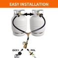thumbnail image 4 of Roastove, POL & QCC Y Splitter Hose Gas Line Connector with Gauge, 4 of 6