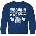 thumbnail image 3 of Inktastic Wisconsin Awesome Since 1848 Long Sleeve Youth T-Shirt, 3 of 5