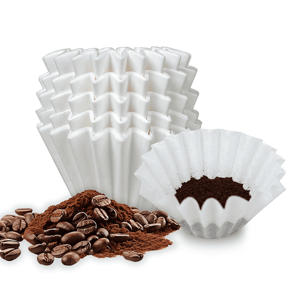 HLONK Filtres à Café 2-4 Tasses 100 Unités Filtres à Café en Papier Jetables Compatibles avec Kalita Wave pour Café Filtre Série 185 pour 2-4 Personnes