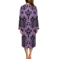 thumbnail image 2 of Yuyamidu Purple Gothic Women Bath Robes Female Zipper Front Long Sleeves Bathrobe Halloween Housecoat Nightgown Size S Soft Mid-Length Pjs Sleepdress Ladies Lounge Dresses, 2 of 7