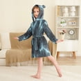 thumbnail image 4 of FORMRS Niños Bathrobe Unisex Hooded Robe Soft Plush Pajamas Sleepwear, Size 2-3T, Lightning Pattern, 4 of 7