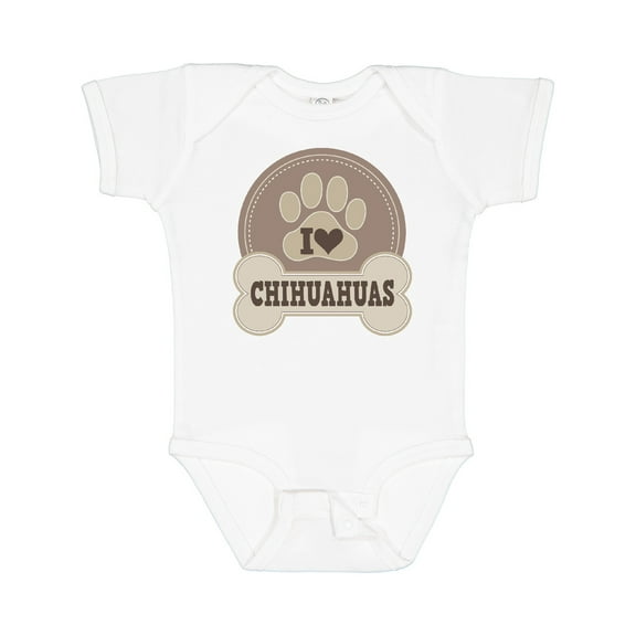 Inktastic I Love My Chihuahua dog Boys or Girls Baby Bodysuit