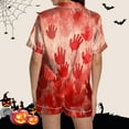 thumbnail image 4 of UngA Halloween Pjs for Women Pajama Set for Women 2 Piece Lounge Set Short Sleeve Tops and Shorts Soft Sleepwear Loungewear Sweatsuits Red,XL, 4 of 5