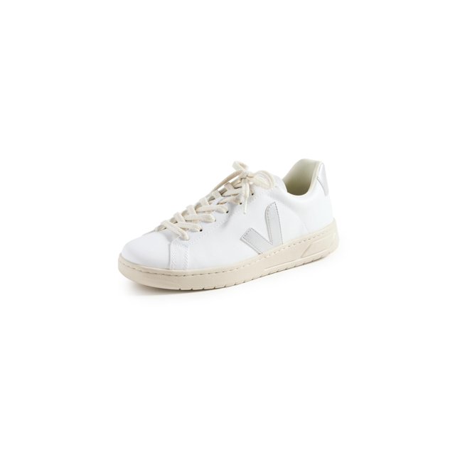Tenis Veja Urca de lona revestida en plata blanca para mujer