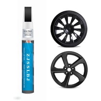 Rim Touch Up Paint(Matte Black) for Tesla Model Y 20'' Induction Wheel/19’’ Crossflow Wheel, Curb Rash Repair Rim Scratch Repair with Masking Tape
