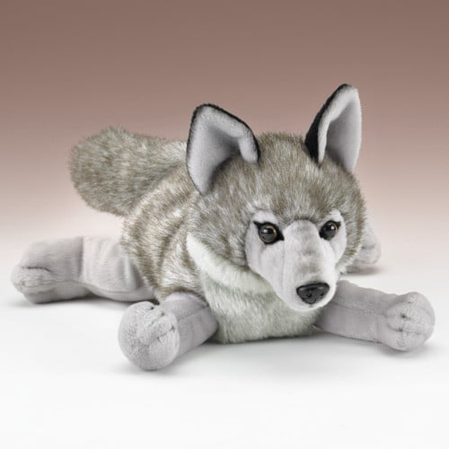 Baby Wolf blue Fluffy Plush cute & realistic 
