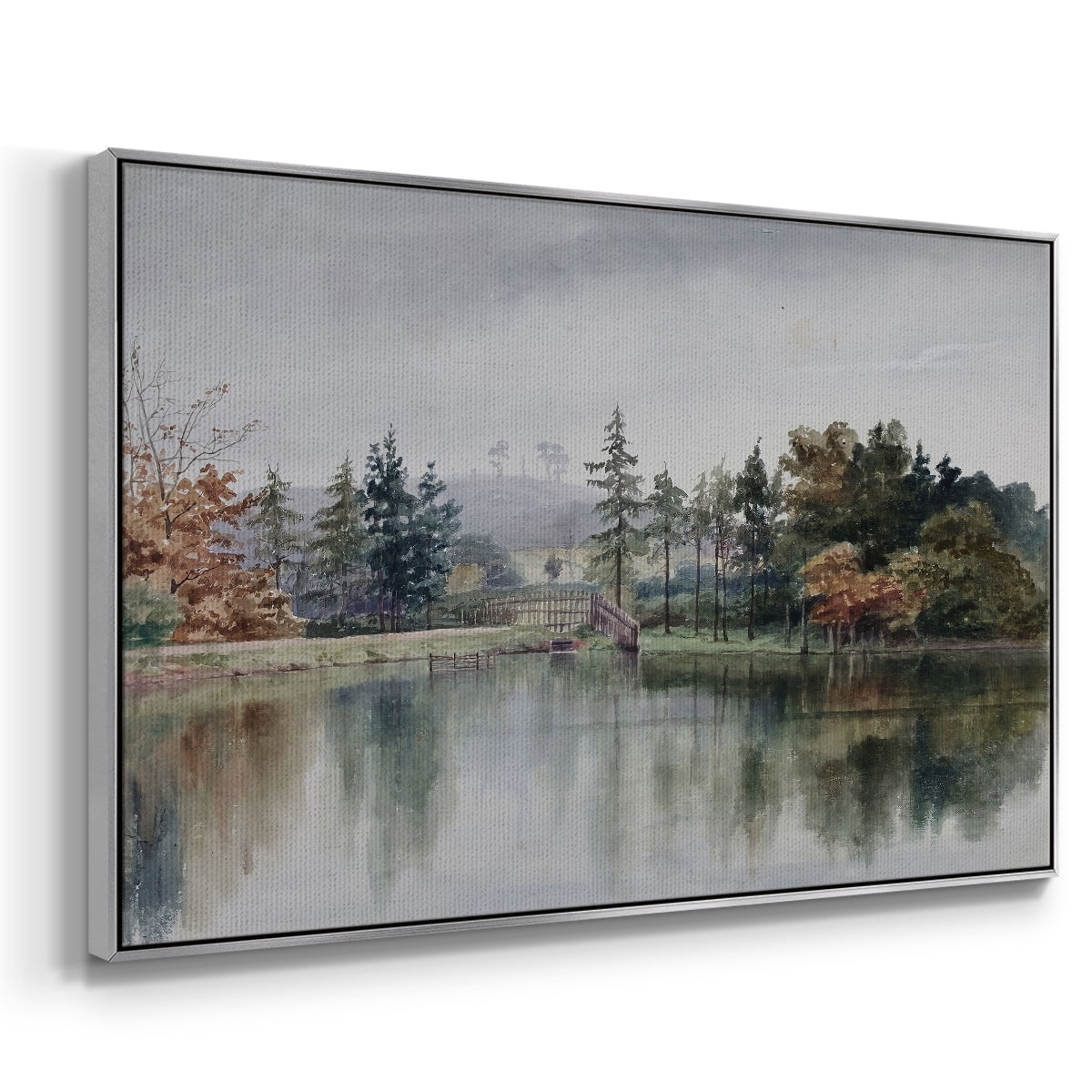 Vintage Landscape-XXI By Wexford Home Framed in Silver Wood Gallery Wrapped Canvas 27 in. x 41 in.
