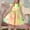 Yellow, variant on Girls Midi Dress Crewneck Tie Dye Ruffle Sleeve A-Line Swing Casual Dresses Summer Fashion Princess Dress 3-14 Years