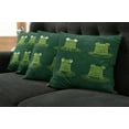thumbnail image 2 of Ambesonne Funny Throw Pillow Cover 4 Pack, Frogs in Pond Lily Pad, 24", Hunter Green, 2 of 6