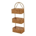 thumbnail image 3 of Cesta de pared decorativa de mimbre de ratán, organizador de almacenamiento colgante multiusos para Rectángulo de 3 capas, 3 of 9