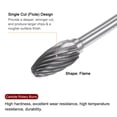 thumbnail image 4 of Uxcell 5 Pack 1/4" (6mm) Head 1/8" (3mm) Shank Flame H Shape Single Cut Carbide Rotary Burrs, 4 of 5
